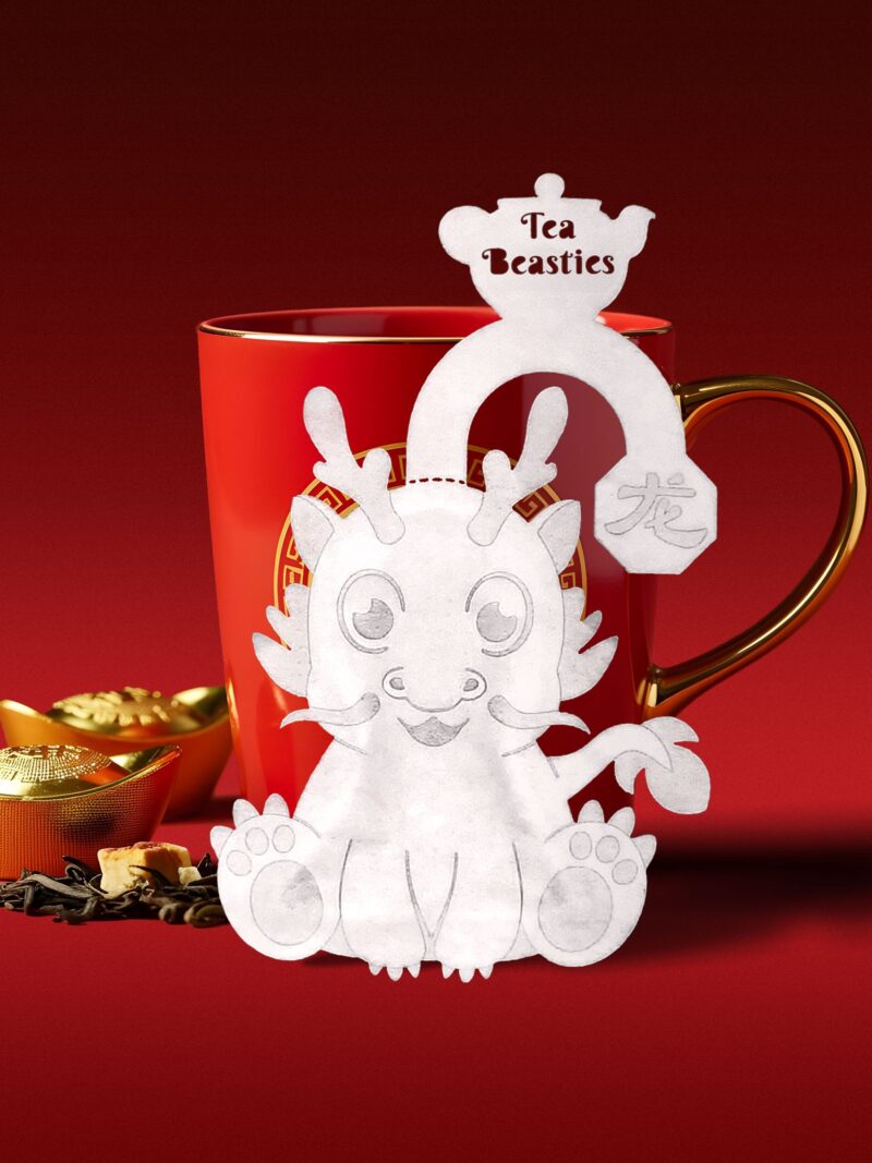 Chinese New Year Dragon Sign 龙年 Handmade Custom Tea Bag