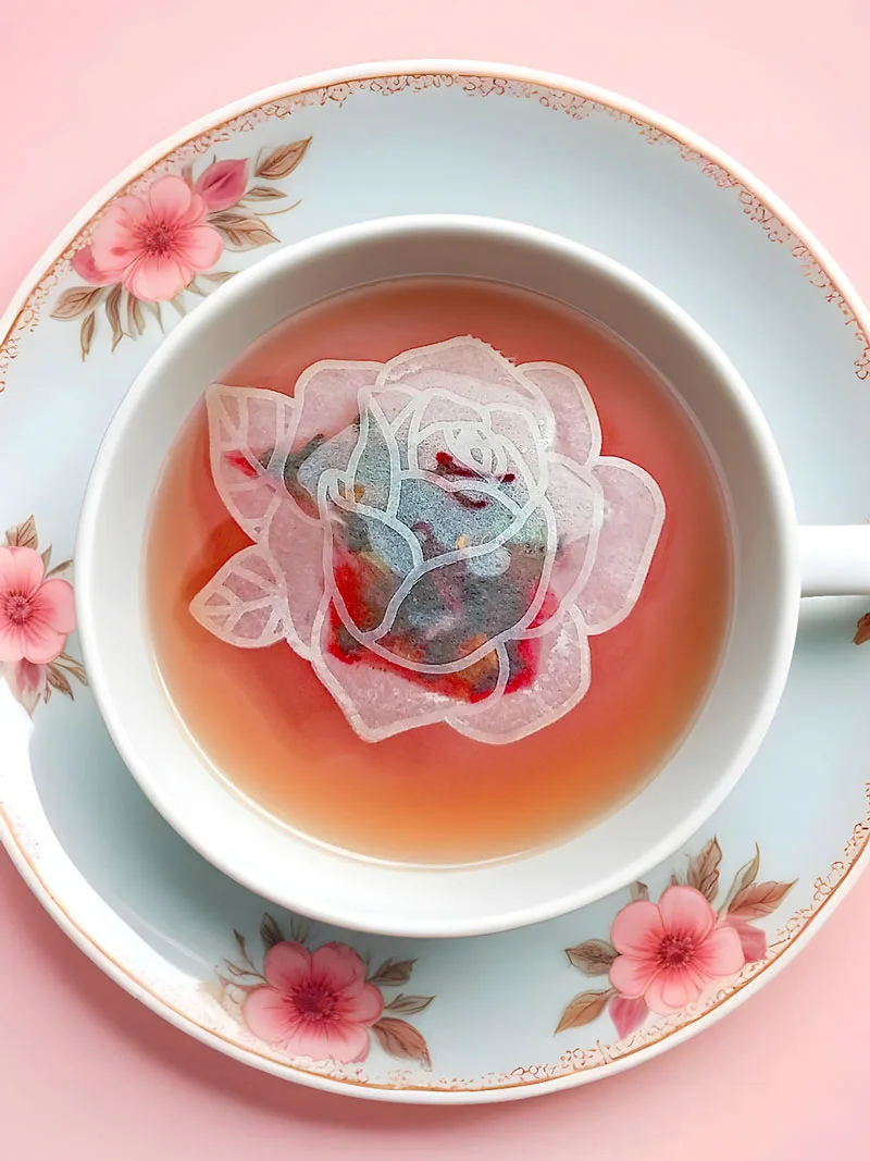 Rose Flower Shaped Handmade Custom Tea Bag - Image 2