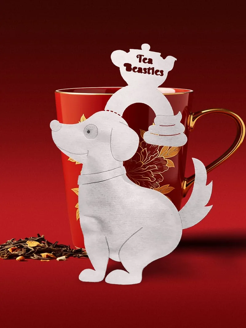 Dog Pooping Shaped Handmade Custom Tea Bag