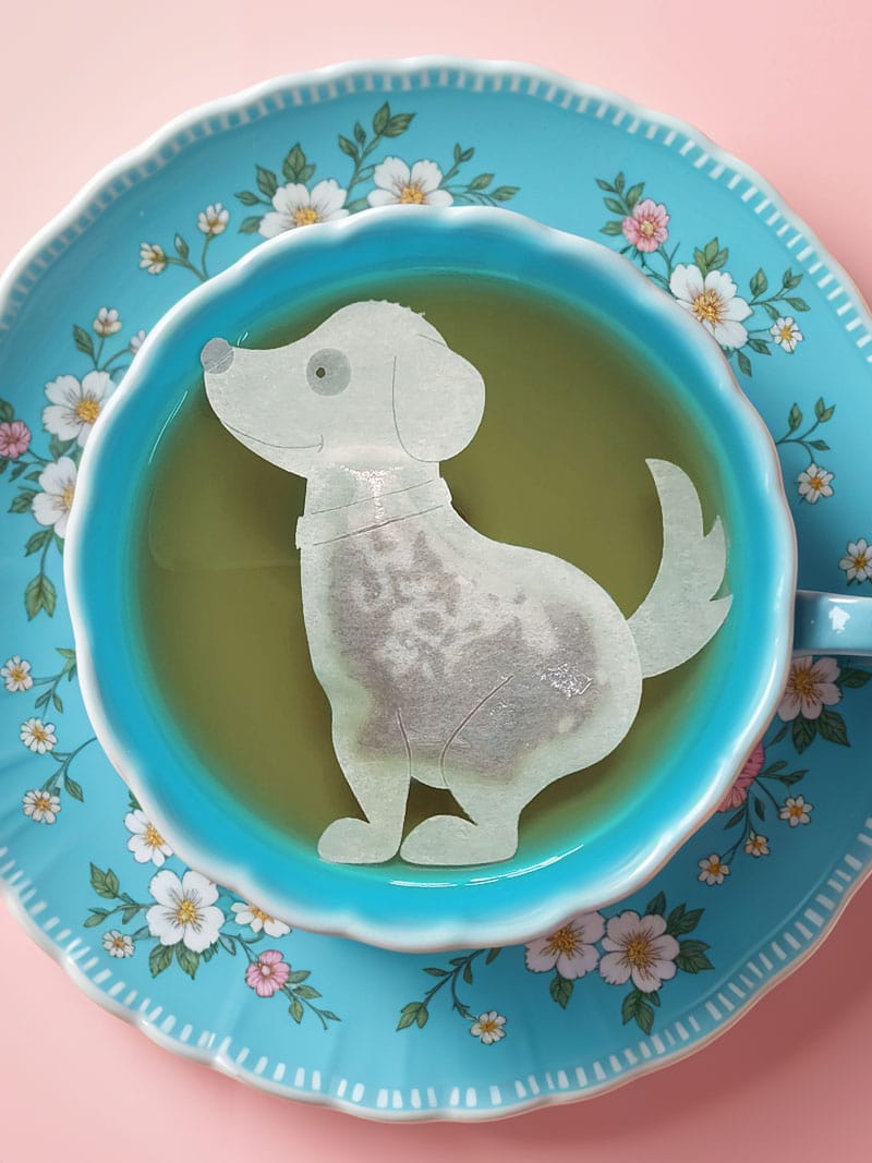 Alternative view of Dog Pooping Shaped Handmade Custom Tea Bag