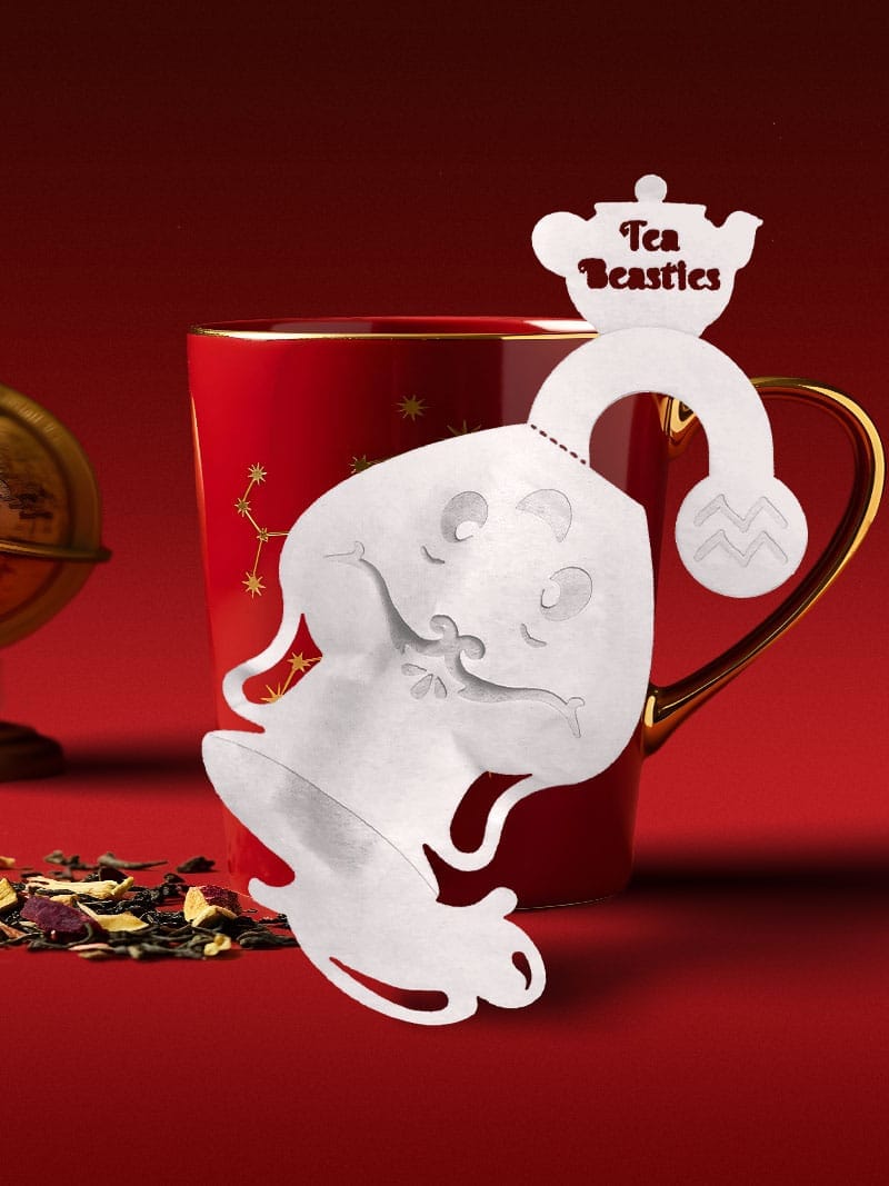 Horoscope Aquarius Zodiac Handmade Custom Tea Bag