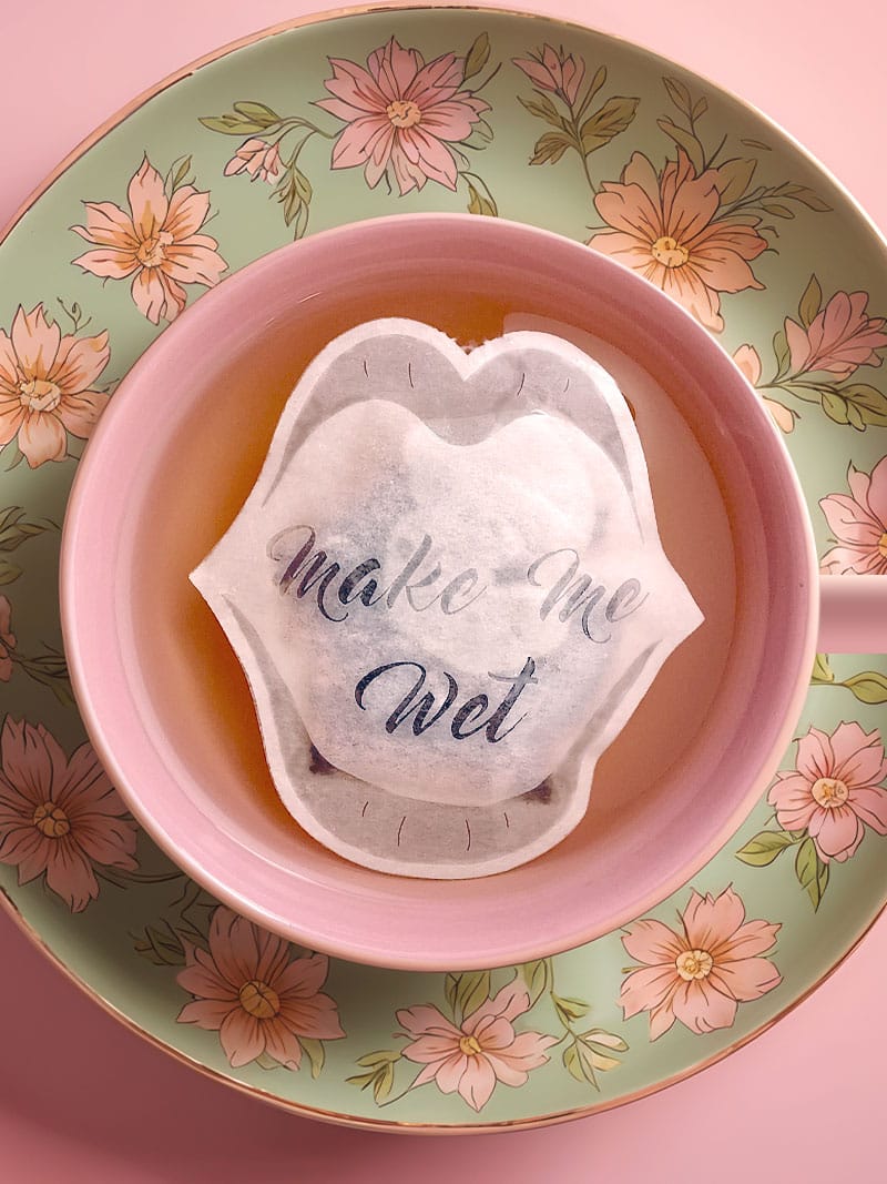 Alternative view of Make Me Wet Lips Shaped Handmade Custom Tea Bag