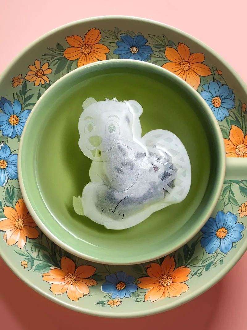 Alternative view of Beaver Shaped Handmade Custom Tea Bag