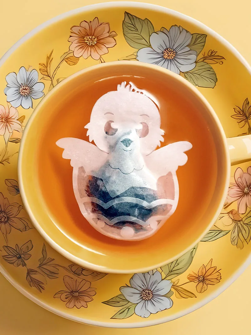 Alternative view of Easter Chick Shaped Handmade Custom Tea Bag