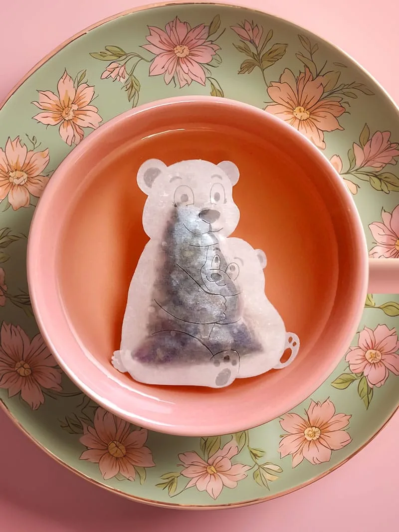 Alternative view of Mama Bear With Cub Handmade Custom Tea Bag