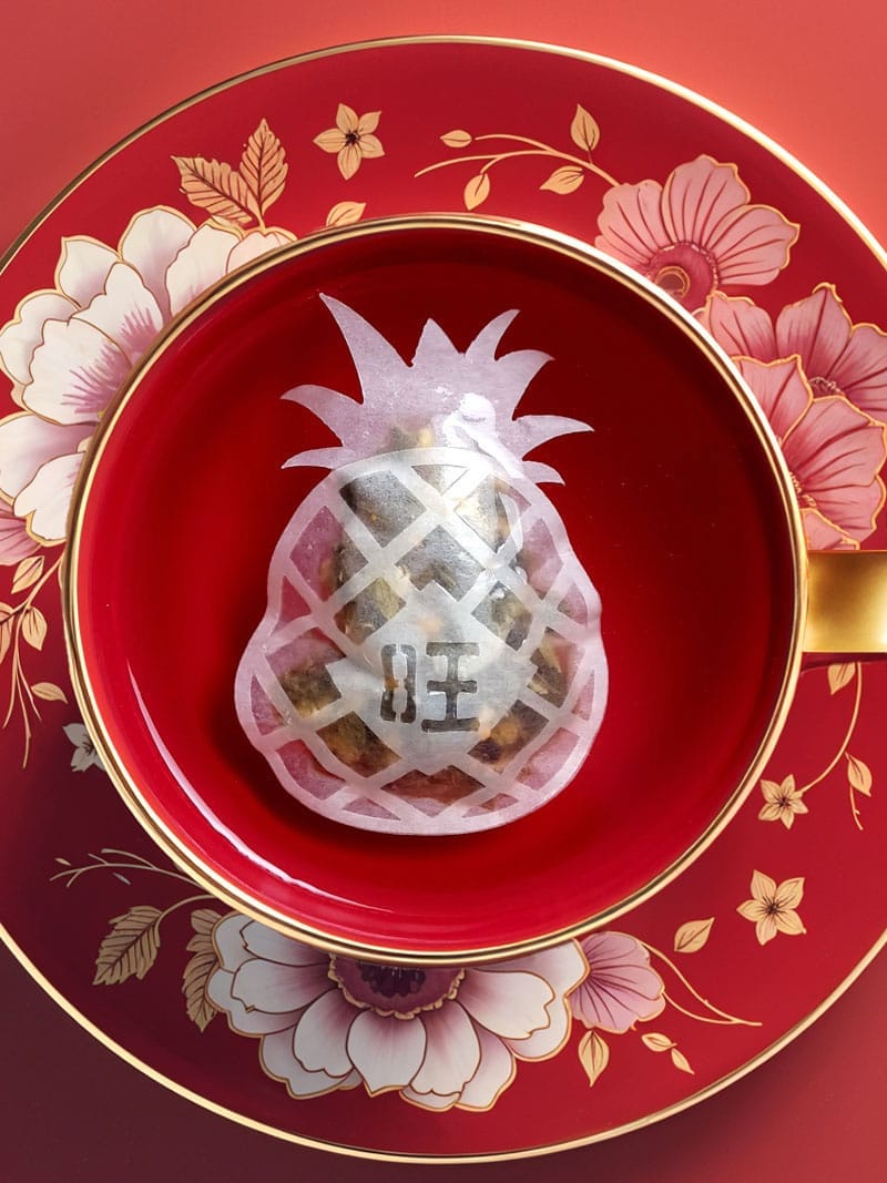 Alternative view of Auspicious Ong Ah 旺 Pineapple Shaped Handmade Tea Bag