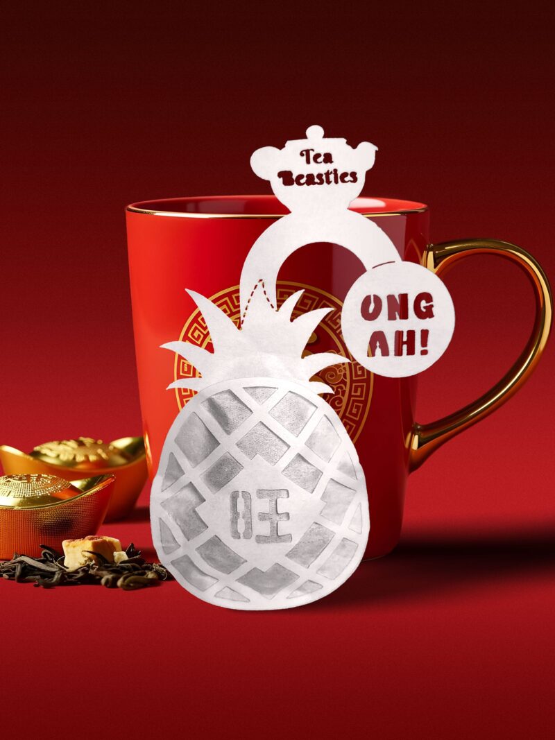 Auspicious Ong Ah 旺 Pineapple Shaped Handmade Tea Bag