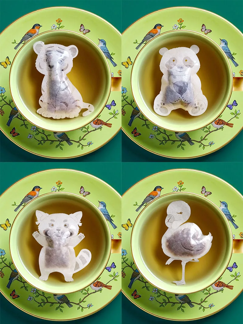 Red Panda Shaped Handmade Tea Bag - Image 4