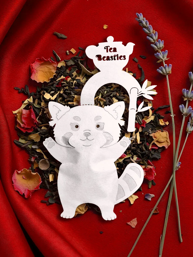 Red Panda Shaped Handmade Tea Bag - Image 3