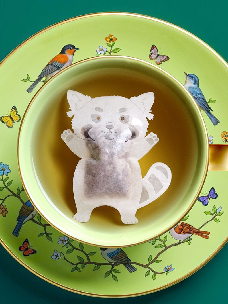 Alternative view of Red Panda Shaped Handmade Tea Bag