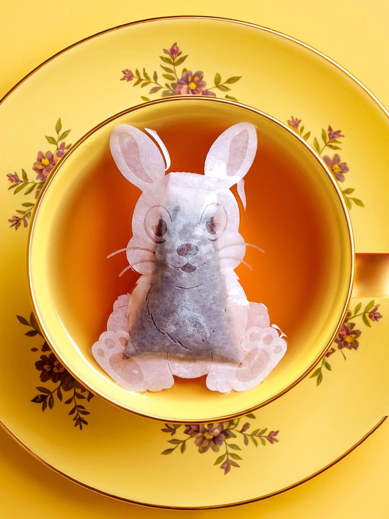 Alternative view of Oriental Rabbit 兔 Shaped Handmade Custom Tea Bag
