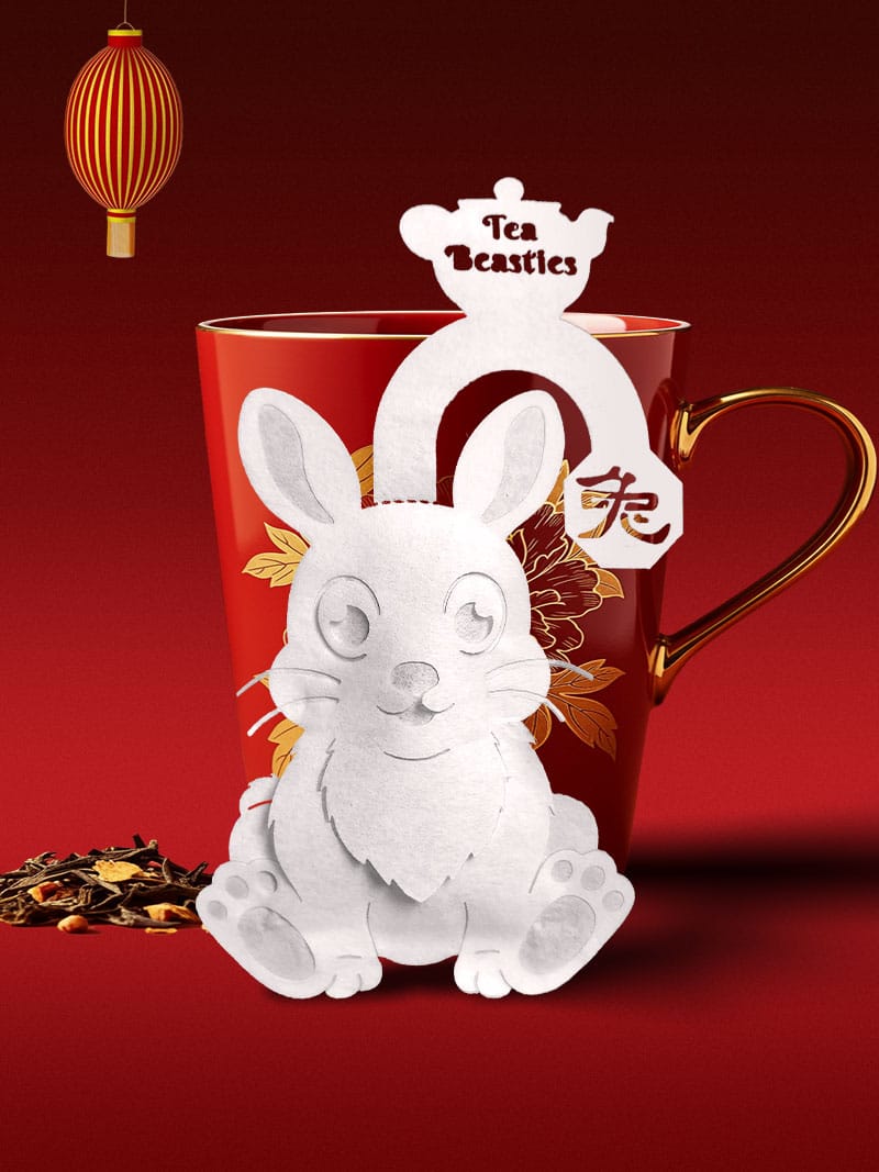 Oriental Rabbit 兔 Shaped Handmade Custom Tea Bag
