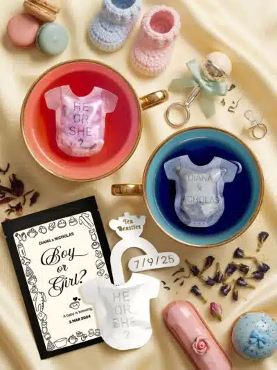 Gender Reveal Baby Shower Handmade Custom Tea Bag