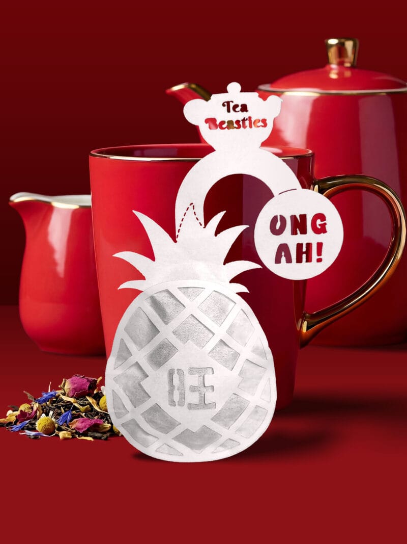 Alternative view of Auspicious Ong Ah 旺 Pineapple Shaped Handmade Tea Bag