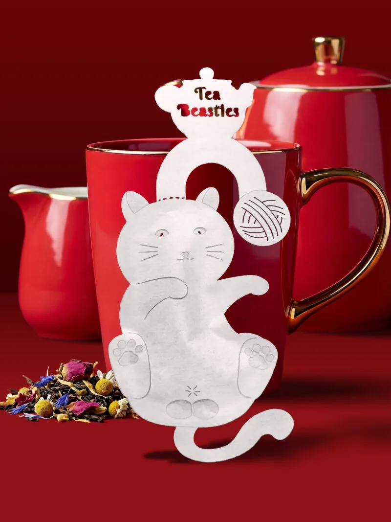 Alternative view of Kitty Cat Shaped Handmade Custom Tea Bag