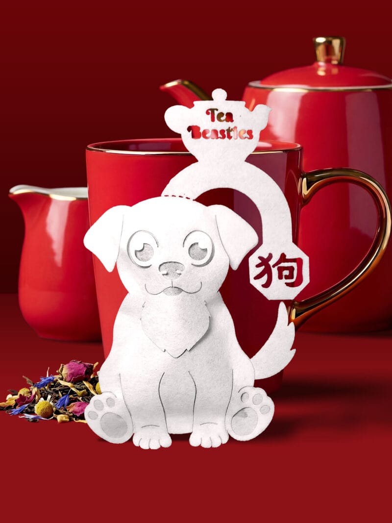 Alternative view of Chinese New Year Dog Sign 狗年 Handmade Custom Tea Bag