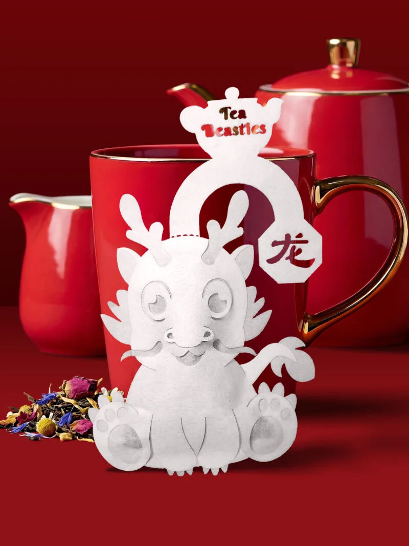 Alternative view of Chinese New Year Dragon Sign 龙年 Handmade Custom Tea Bag