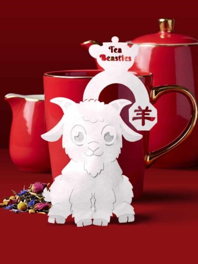 Alternative view of Chinese New Year Goat Sign 羊年 Handmade Custom Tea Bag
