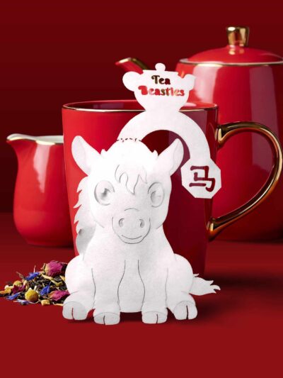 Alternative view of Chinese New Year Horse Sign 马年 Handmade Custom Tea Bag