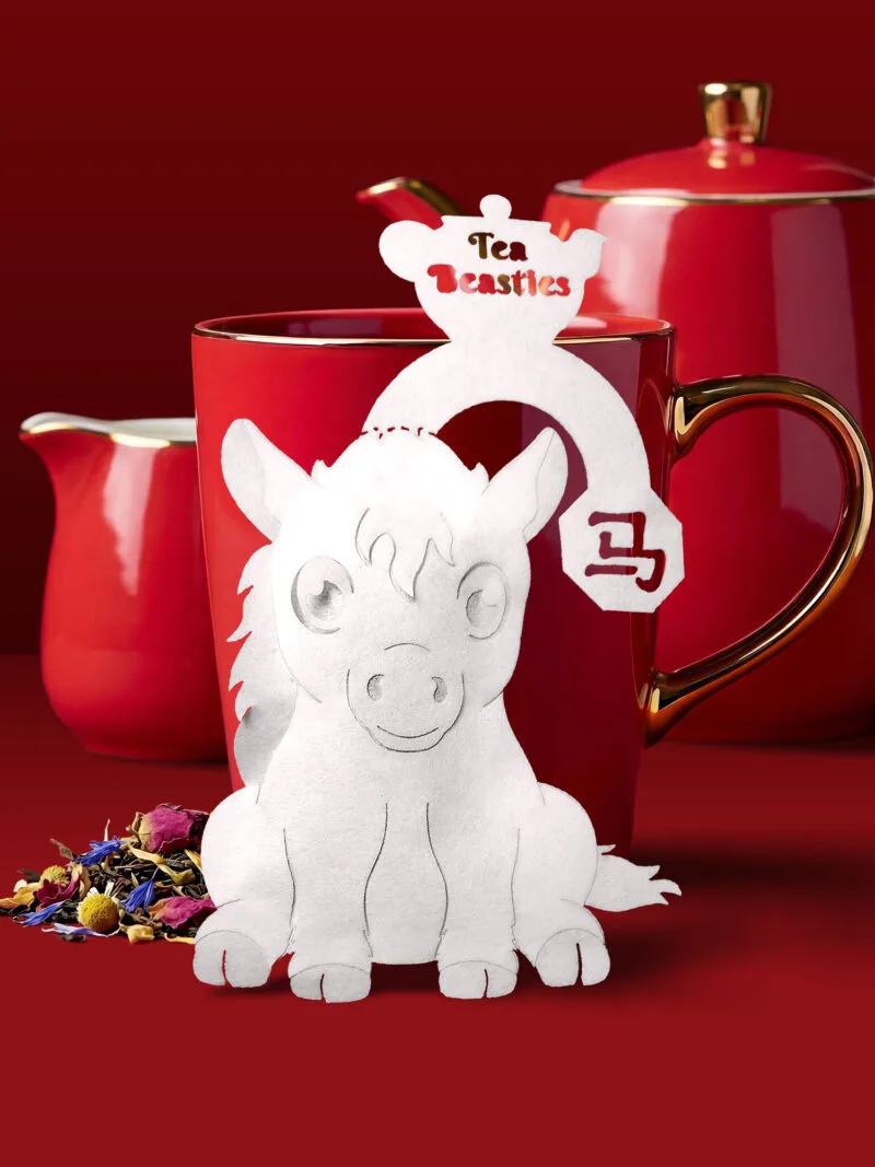 Alternative view of Chinese New Year Horse Sign 马年 Handmade Custom Tea Bag
