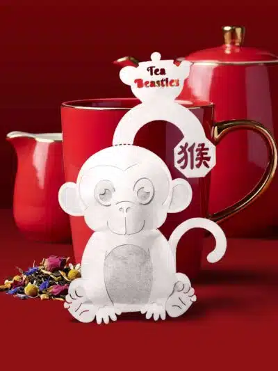 Alternative view of Chinese New Year Monkey Sign 猴年 Handmade Custom Tea Bag