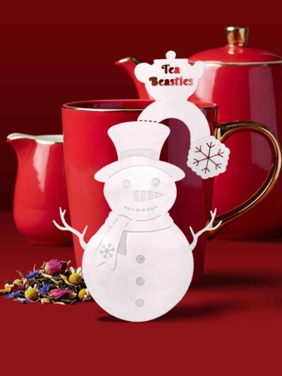 Alternative view of Christmas Snowman Shaped Handmade Custom Tea Bag