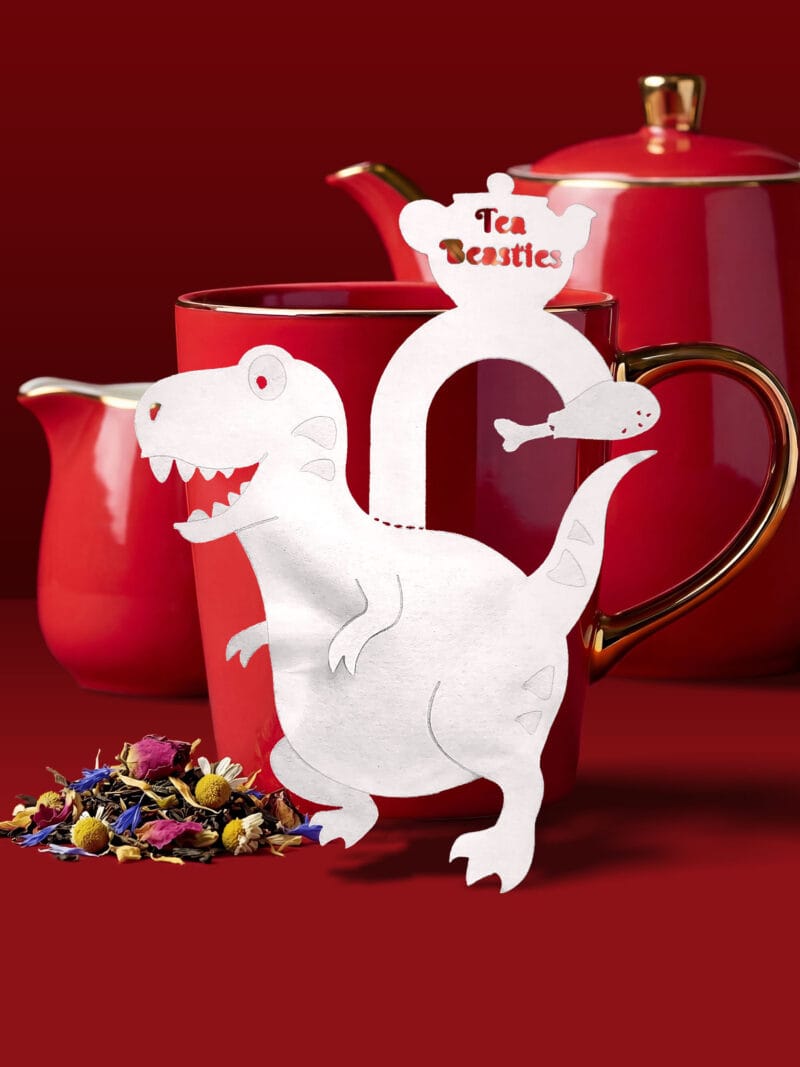 Alternative view of Dinosaur Shaped Tyrannosaurus Rex Custom Tea Bag