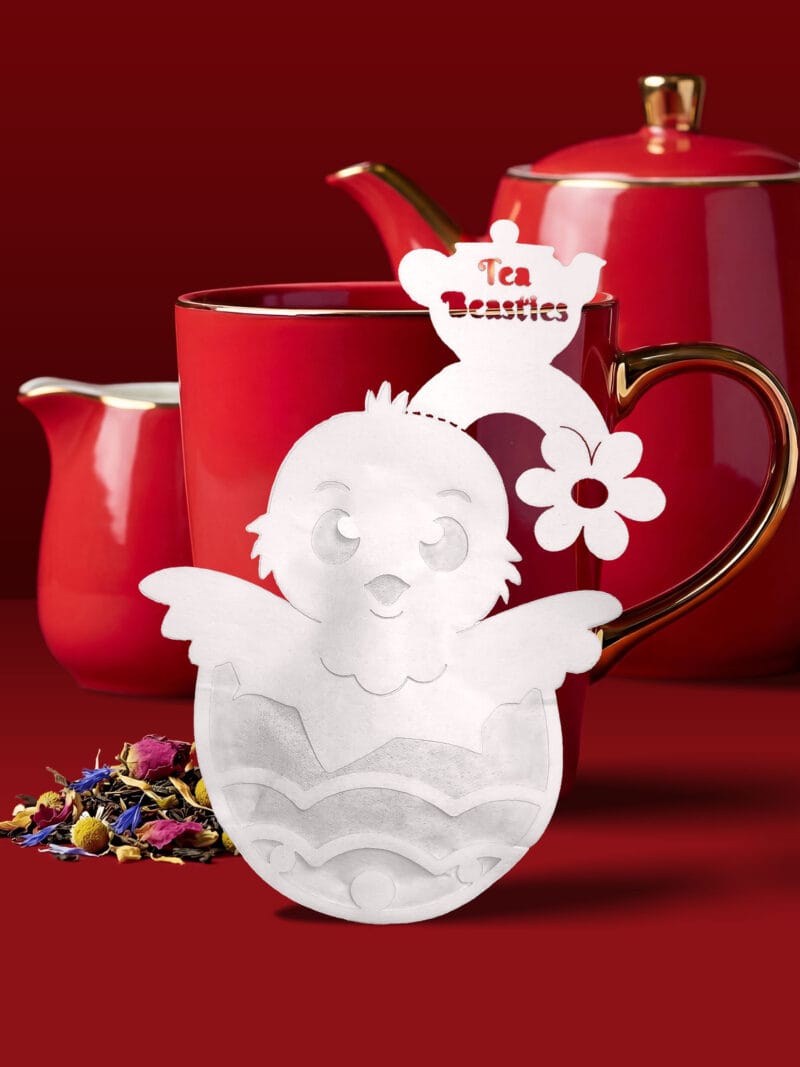 Alternative view of Easter Chick Shaped Handmade Custom Tea Bag
