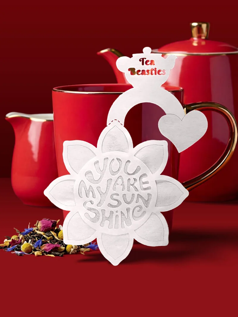 Alternative view of You're My Sunshine Sunflower Shaped Custom Tea Bag
