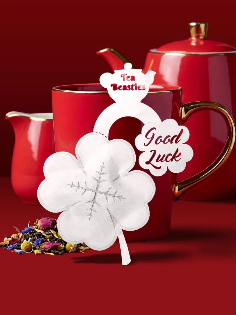 Alternative view of Lucky Four Leaf Clover Good Luck Handmade Custom Tea Bag
