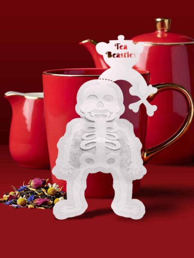 Alternative view of Halloween Skeleton Shaped Handmade Custom Tea Bag