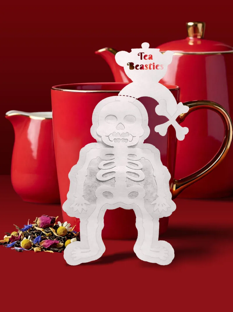 Alternative view of Halloween Skeleton Shaped Handmade Custom Tea Bag