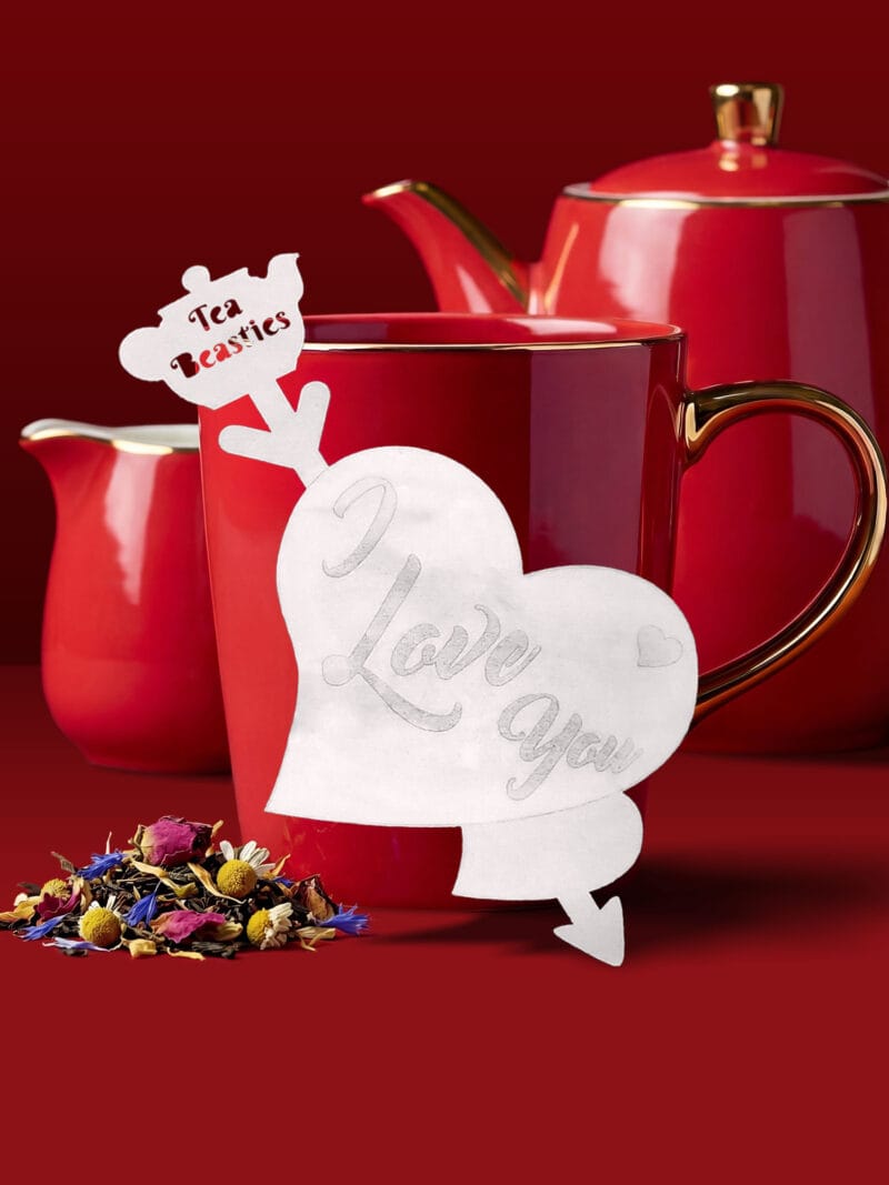 Alternative view of I Love You Heart Shaped Handmade Custom Tea Bag
