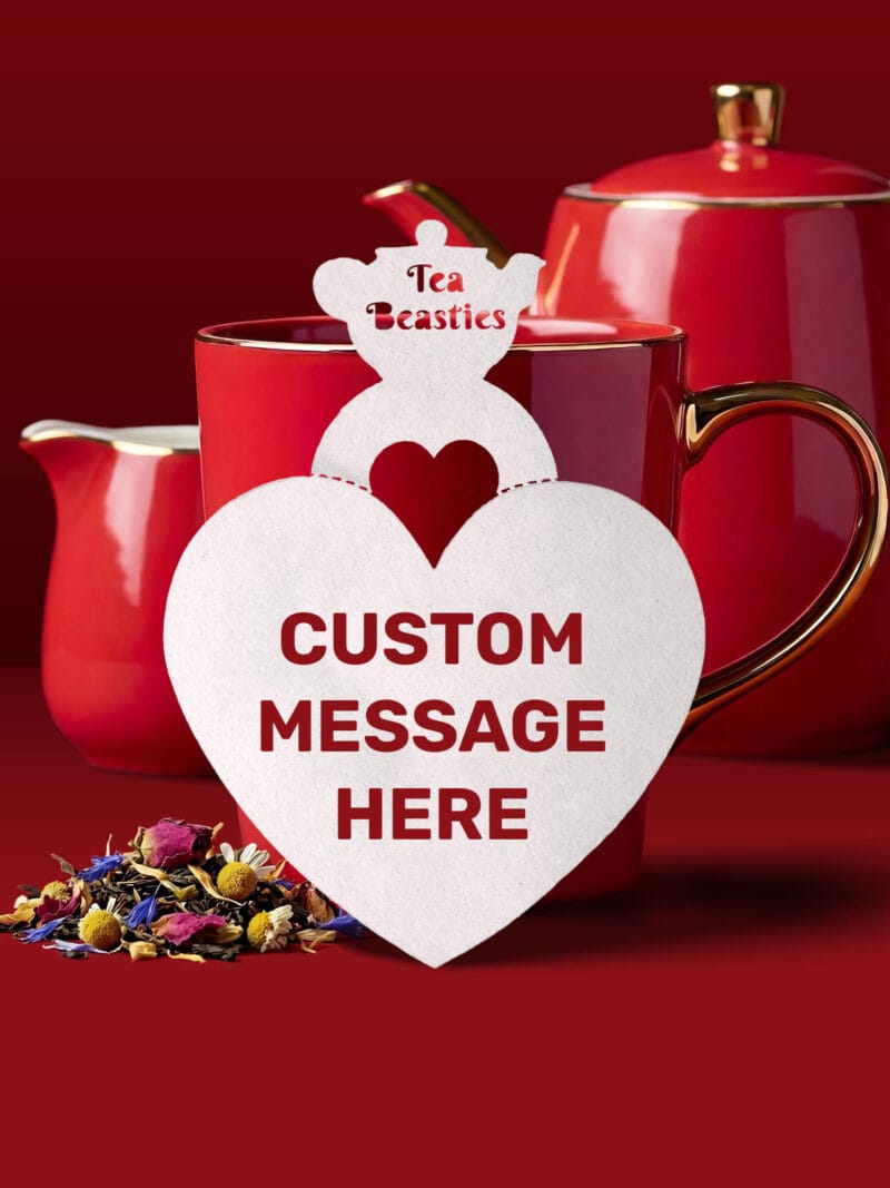 Alternative view of Custom Message Heart Shaped Personalized Handmade Tea Bag