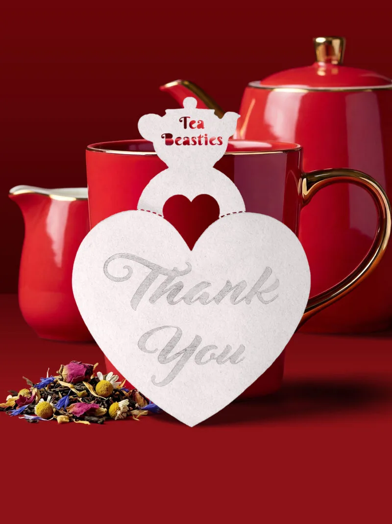 Alternative view of Thank You Heart Shaped Handmade Custom Tea Bag