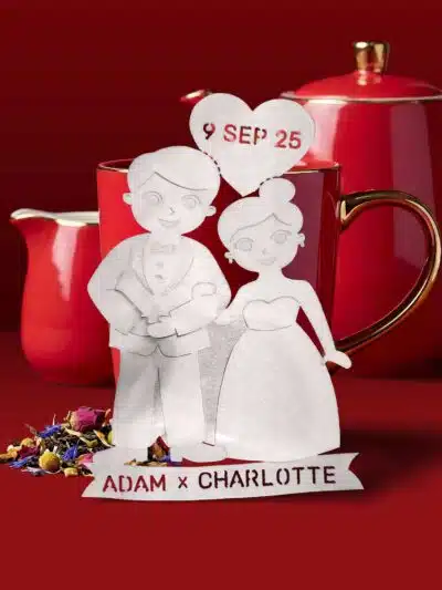 Alternative view of Couple Wedding Favor Handmade Custom Tea Bag