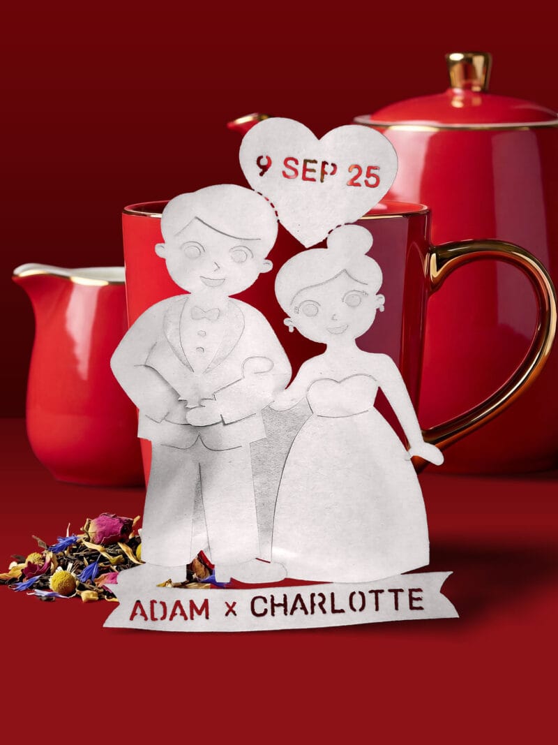 Alternative view of Couple Wedding Favor Handmade Custom Tea Bag