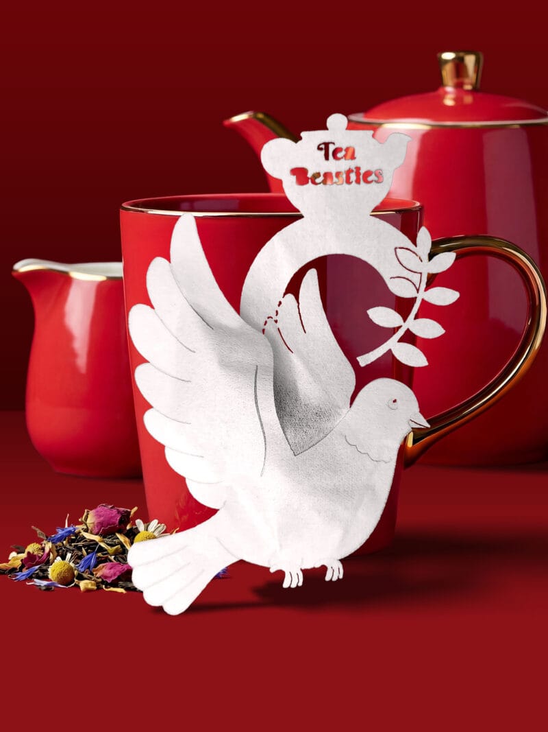 Alternative view of World Peace Dove Handmade Custom Tea Bag