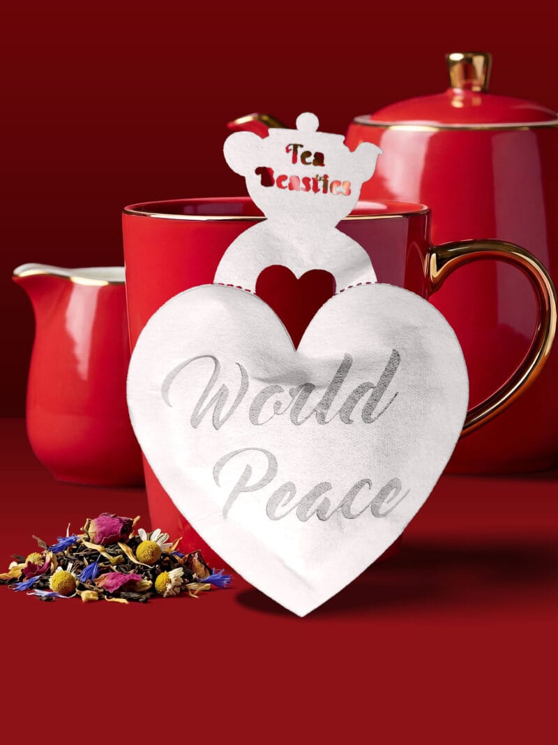 Alternative view of World Peace Message Handmade Custom Tea Bag