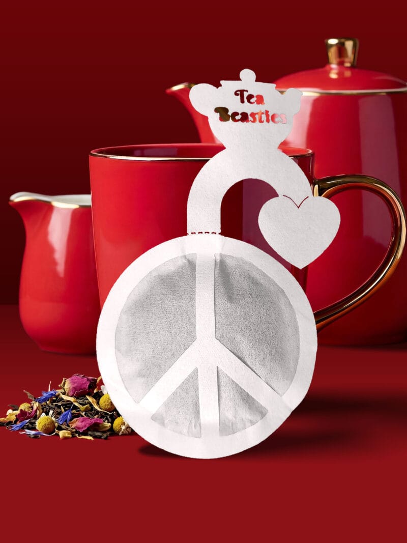 Alternative view of World Peace Symbol Handmade Custom Tea Bag