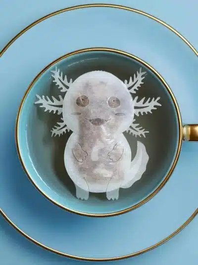 Axolotl Shaped Handmade Custom Tea Bag