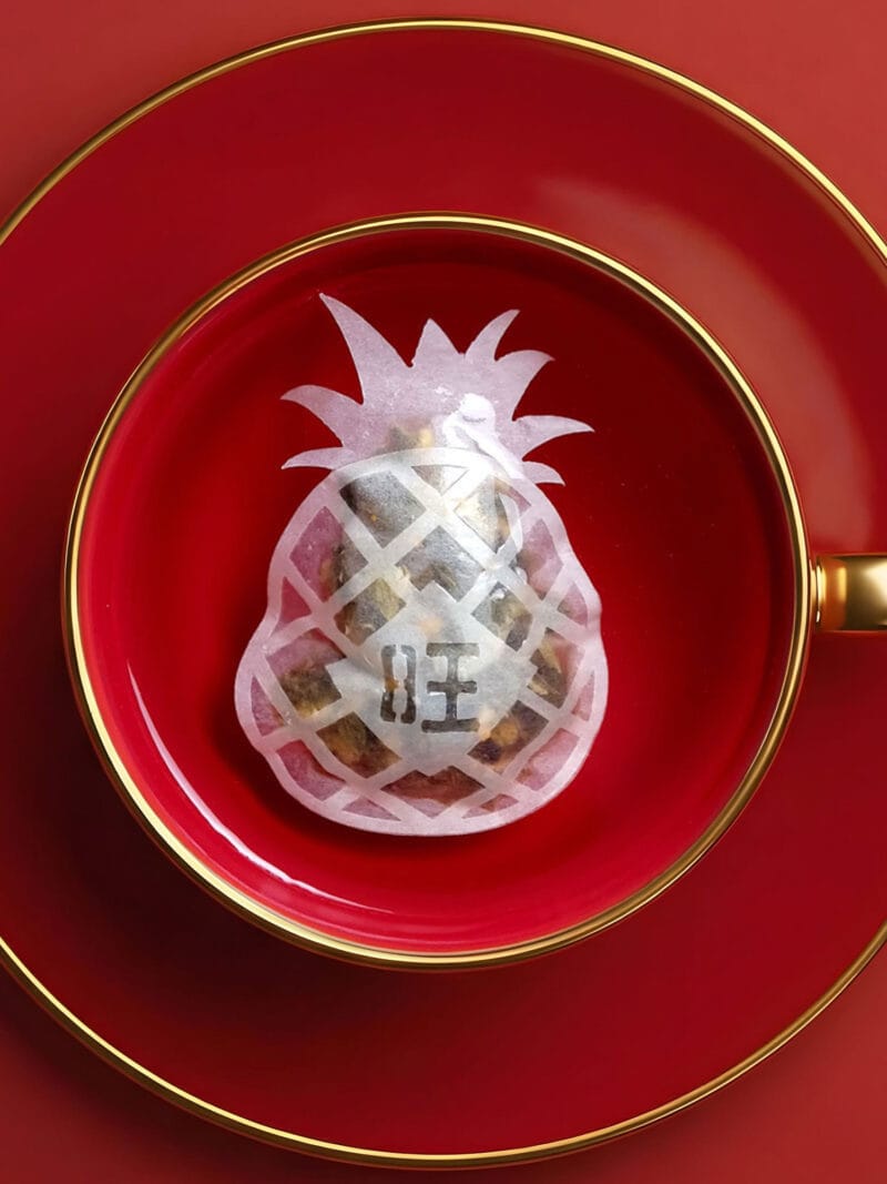 Auspicious Ong Ah 旺 Pineapple Shaped Handmade Tea Bag