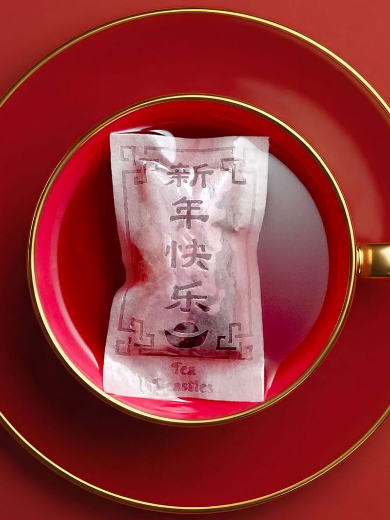 Chinese New Year Ang Bao 新年快乐红包 Handmade Custom Tea Bag