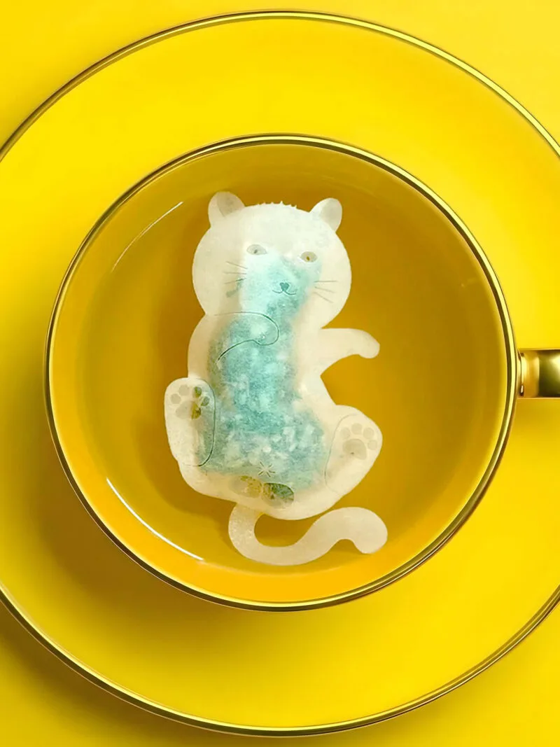 Kitty Cat Shaped Handmade Custom Tea Bag