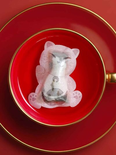 Chinese New Year Fortune Cat 招财猫 Handmade Custom Tea Bag