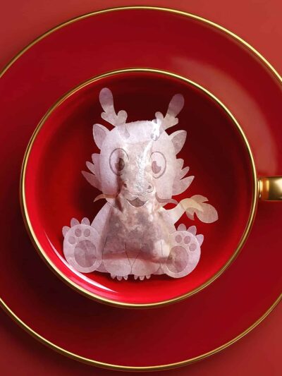 Chinese New Year Dragon Sign 龙年 Handmade Custom Tea Bag