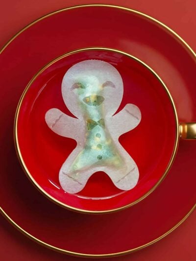 Christmas Gingerbread Man Shaped Handmade Custom Tea Bag