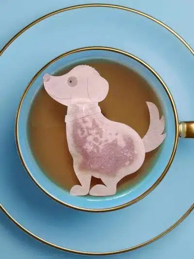 Dog Pooping Shaped Handmade Custom Tea Bag