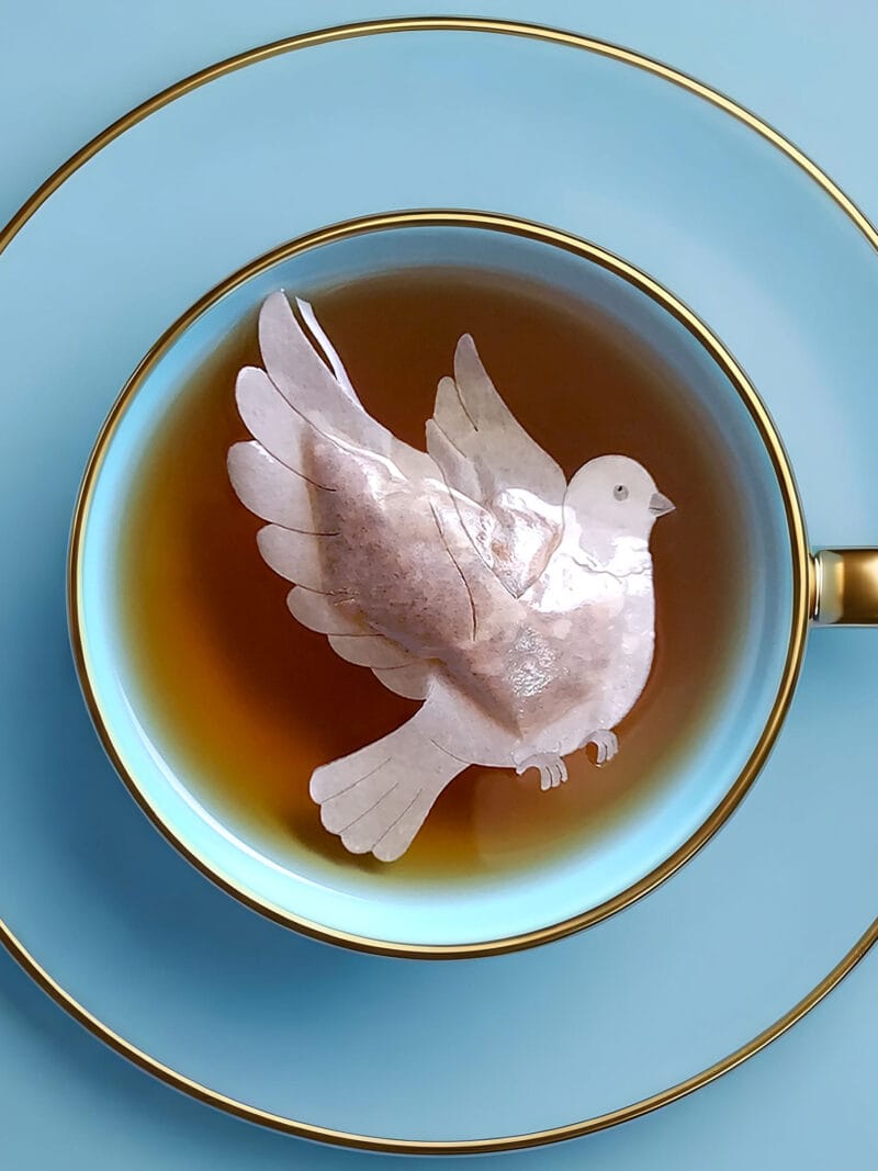 World Peace Dove Handmade Custom Tea Bag