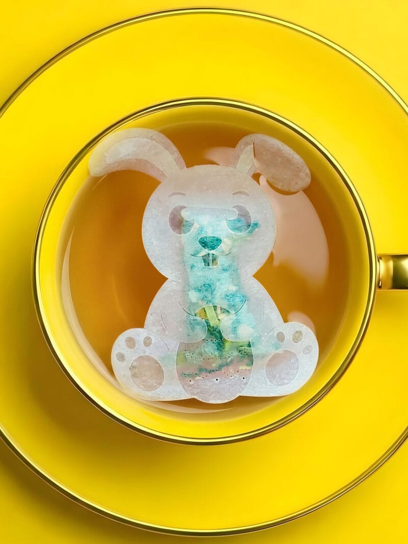 Easter Bunny Shaped Handmade Custom Tea Bag